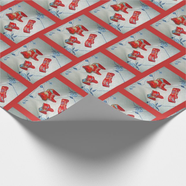 Schwedische Dala Pferde Geschenkpapier (Ecke)