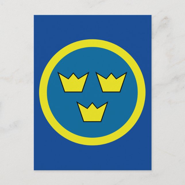 Schwedische Drei Kronen Postkarte (Vorderseite)