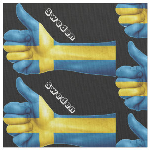 Schwedische Flagge auf der Hand Stoff