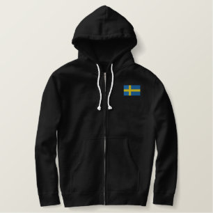 Schwedische Flagge Bestickter Hoodie