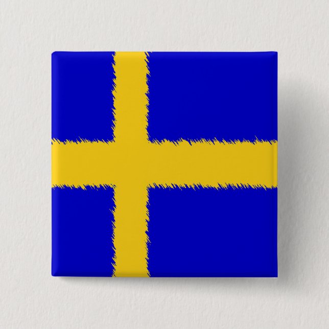 Schwedische Flagge Button (Vorderseite)
