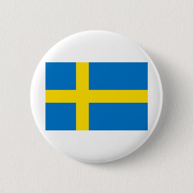Schwedische Flagge Button (Vorderseite)