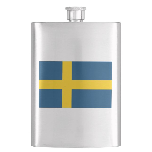 Schwedische Flagge Flachmann (Vorderseite)