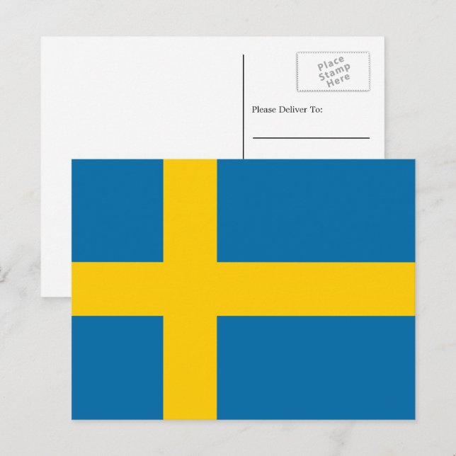 Schwedische Flagge, Flagge Schwedens Postkarte (Vorne/Hinten)
