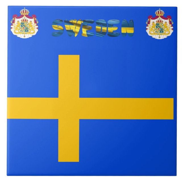 Schwedische Flagge Fliese (Vorderseite)