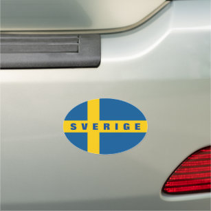 Schwedische Flagge für Zolltextzeug Auto Magnet