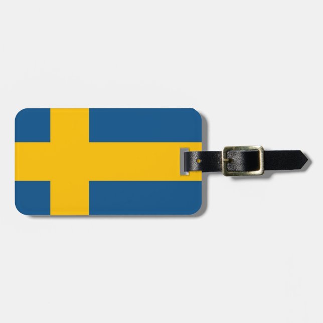 Schwedische Flagge Gepäckanhänger (Vorderseite horizontal)