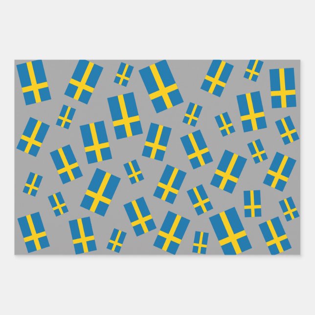 Schwedische Flagge Geschenkpapier Set (Vorderseite)