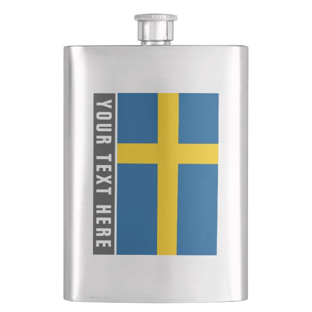 Schwedische Flagge Getränk-Flaschengeschenks Flachmann (Vorderseite)