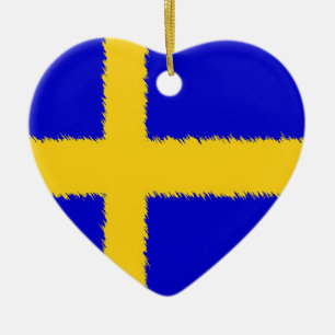 Schwedische Flagge Keramik Ornament