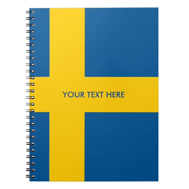 Schwedische Flagge kundenspezifischen gewundenen Notizblock (Vorderseite)