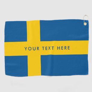 Schwedische Flagge kundenspezifischen Golf Golfhandtuch