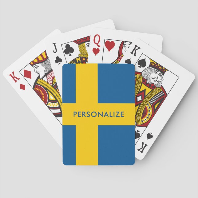 Schwedische Flagge kundenspezifischer Spielkarten (Rückseite)