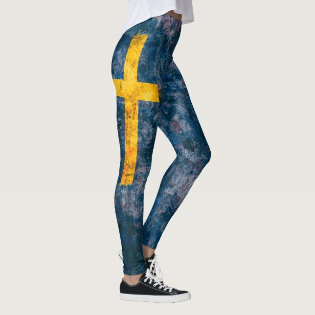 Schwedische Flagge Leggings (Rechts)