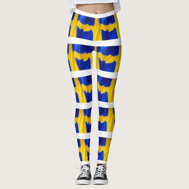 SCHWEDISCHE FLAGGE LEGGINGS (Vorderseite)