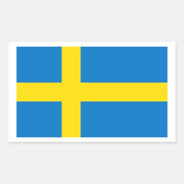 Schwedische Flagge Rechteckiger Aufkleber (Vorderseite)