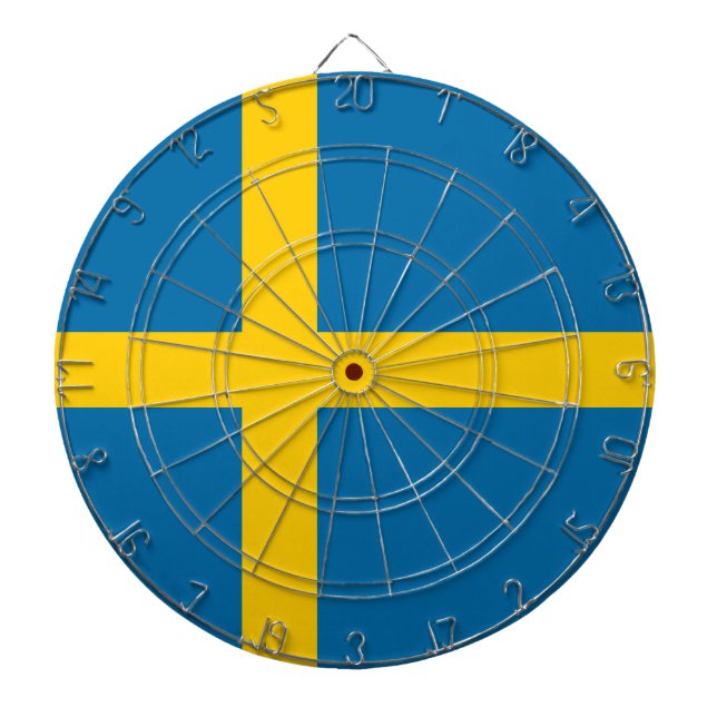 Schwedische Flagge (Schweden) Dartscheibe (vorne)