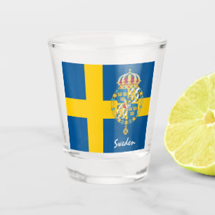 Schwedische Flagge & Schweden Land Patriot/sports  Schnapsglas