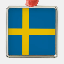 Schwedische Flagge (Schweden) Ornament Aus Metall