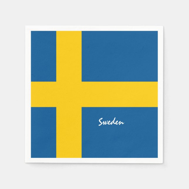 Schwedische Flagge - Schweden - Reisen, Urlaub/Spo Serviette (Vorderseite)