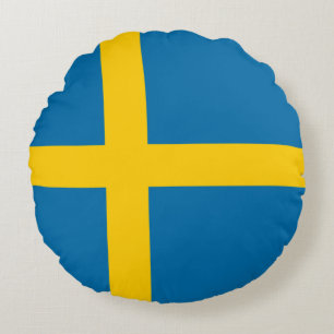 Schwedische Flagge (Schweden) Rundkissen Rundes Kissen