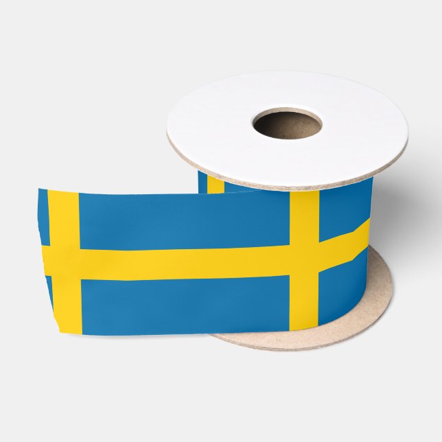 Schwedische Flagge (Schweden) Satinband (Spule)