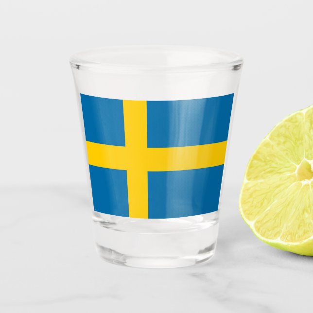 Schwedische Flagge (Schweden) Schnapsglas (Vorderseite)