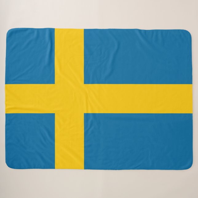 Schwedische Flagge (Schweden) Sherpadecke (Vorderseite (Horizontal))