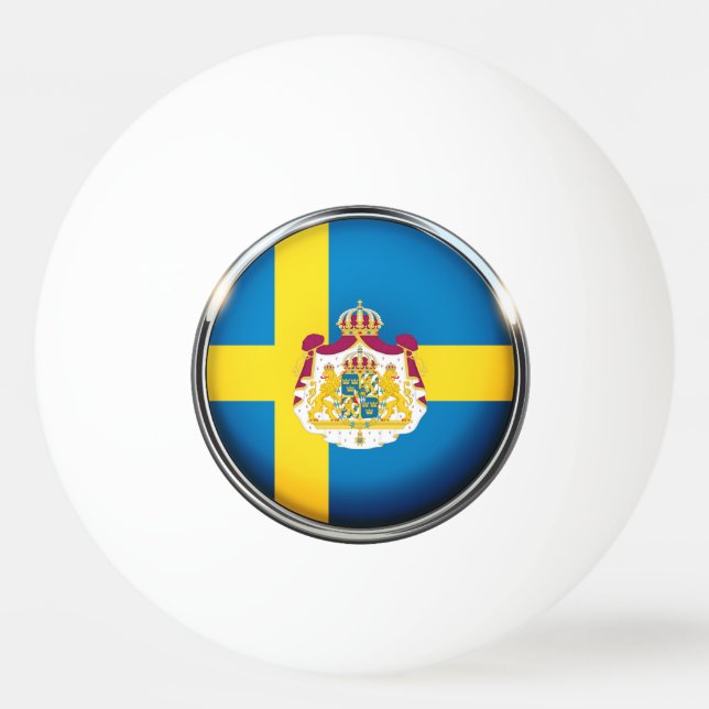 Schwedische Flagge Tischtennisball (Vorderseite)