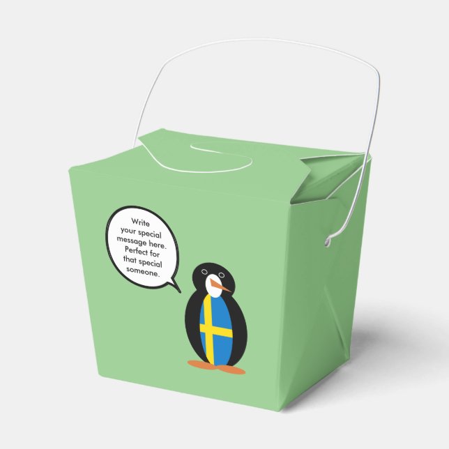 Schwedische Flagge - Vortrag von Frau Penguin Pers Geschenkschachtel (Vorderseite)