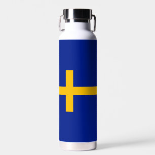 Schwedische Flagge-Wappen Trinkflasche
