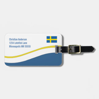 Schwedische Flaggen-Gewohnheit personalisiert Gepäckanhänger