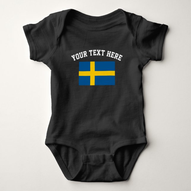 Schwedische Flaggenfußball Baby Strampler (Vorderseite)