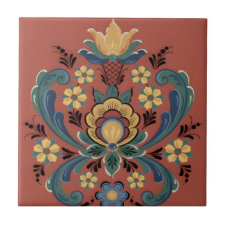 schwedische Fliesen alte grüne Blume