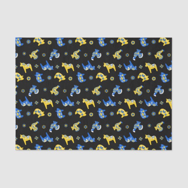 Schwedische Folk Dala Animals Seidenpapier (Vorderseite)