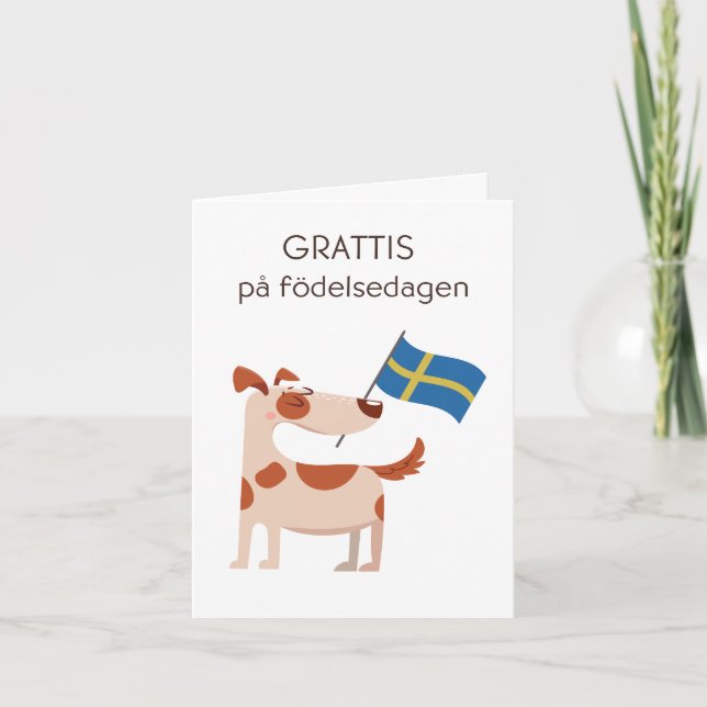 Schwedische Geburtstagskarte - Grattis på födelsed Karte (Vorderseite)
