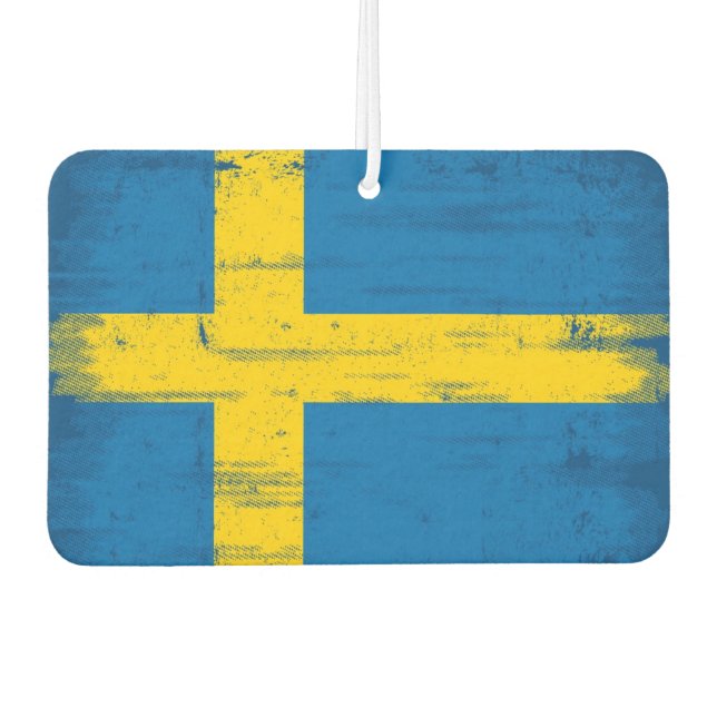 Schwedische Grunge-Flagge Autolufterfrischer (Vorderseite)