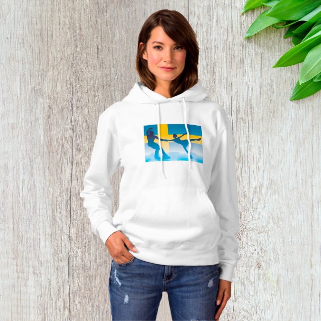 Schwedische Ice Skaten Duo Silhouette Hoodie (Von Creator hochgeladen)