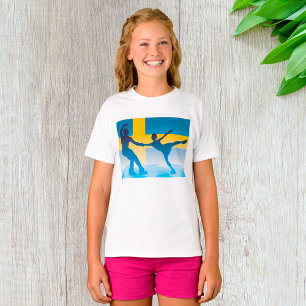 Schwedische Ice Skaten Duo Silhouette T-Shirt