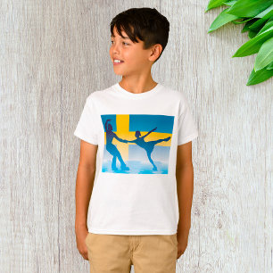 Schwedische Ice Skaten Duo Silhouette T-Shirt