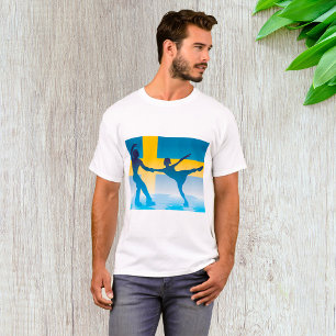 Schwedische Ice Skaten Duo Silhouette T-Shirt