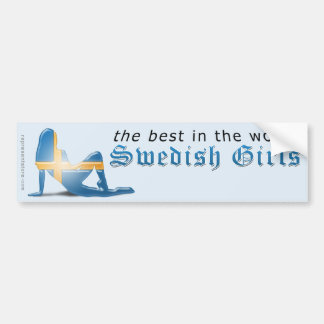 Schwedische Mädchen-Silhouette-Flagge Autoaufkleber