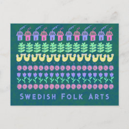 Schwedische Postkarte für Volkskunst