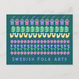 Schwedische Postkarte für Volkskunst