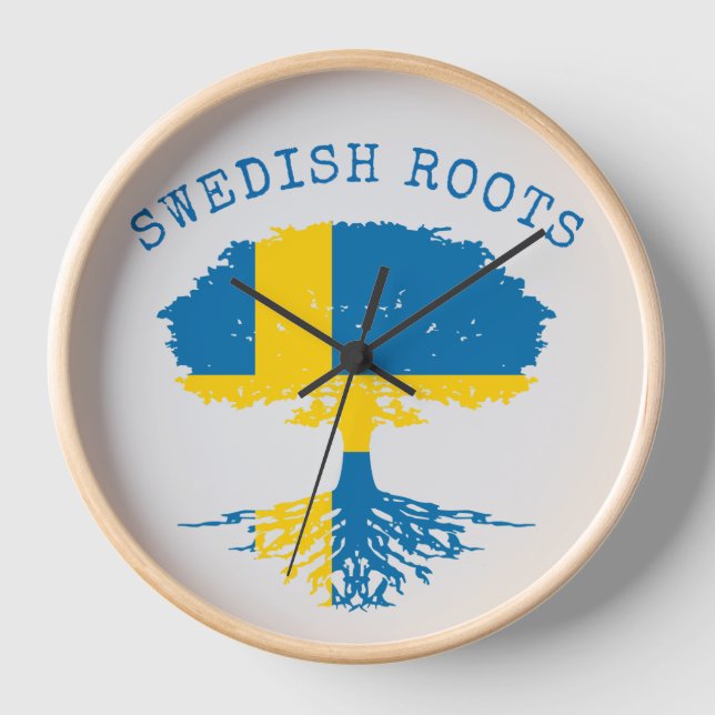 Schwedische Roots-Flagge Uhr (Vorderseite)
