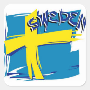 Schwedische SFX Flagge Quadratischer Aufkleber