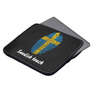 Schwedische Touchfingerabdruckflagge Laptopschutzhülle