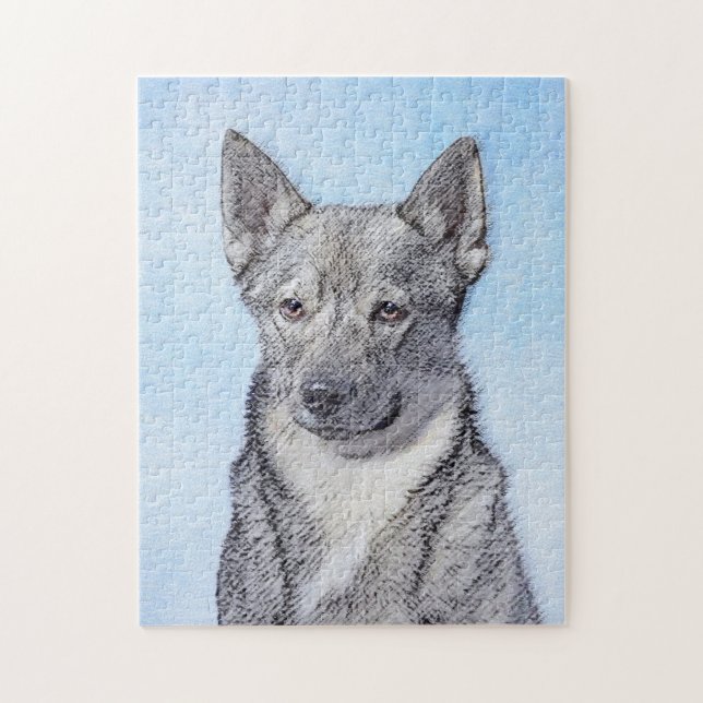 Schwedische Vallhund-Malerei - Niedliche Original  (Vertikal)