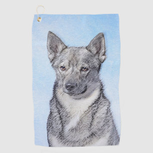 Schwedische Vallhund-Malerei - Niedliche Original Golfhandtuch