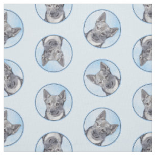 Schwedische Vallhund Malerei Niedliche Original Hu Stoff